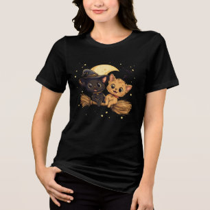 Adorable Halloween Cat T-Shirt Tri-Blend Shirt