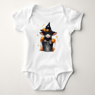 ADORABLE HALLOWEEN COW IN A BUCKET BABY BODYSUIT