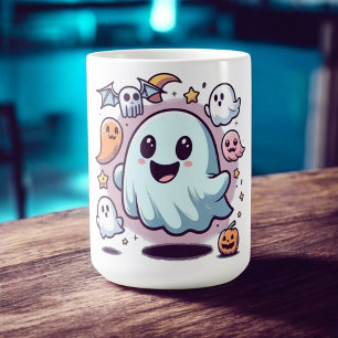 Adorable Halloween Ghost Squad & Spooky Friends Coffee Mug