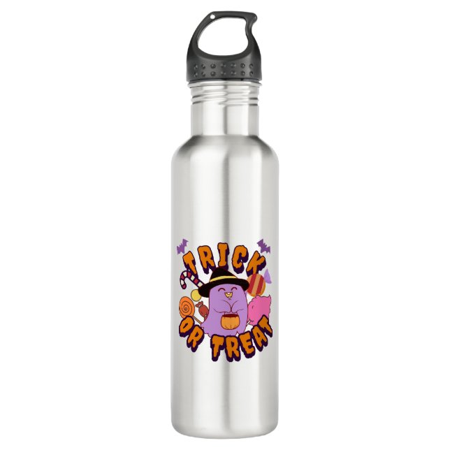 Adorable Halloween Ghost Trick or Treat 710 Ml Water Bottle (Front)