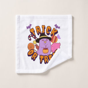 Adorable Halloween Ghost Trick or Treat Wash Cloth
