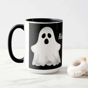 Adorable Halloween Ghost With Name Mug