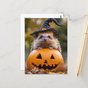 Adorable Halloween Hedgehog Postcard