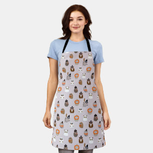 Adorable Halloween Owls Pattern Apron