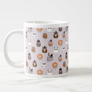 Adorable Halloween Owls Pattern Large Coffee Mug