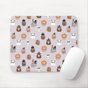 Adorable Halloween Owls Pattern Mouse Pad