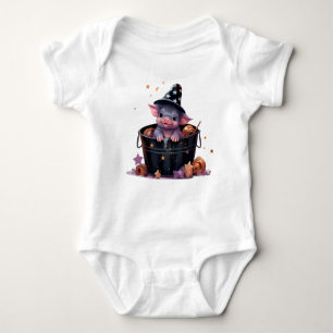 ADORABLE HALLOWEEN PIGLET IN A BUCKET BABY BODYSUIT