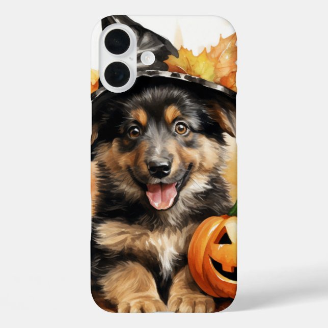 ADORABLE HALLOWEEN PUPPY DOG WITH PUMPKINS Case-Mate iPhone CASE (Back)