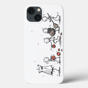 Adorable Halloween Stick Figure Scene iPhone 13 Case