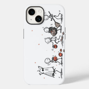Adorable Halloween Stick Figure Scene Case-Mate iPhone 14 Case