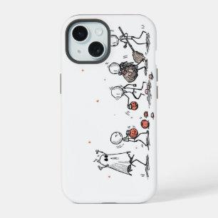 Adorable Halloween Stick Figure Scene iPhone 15 Case