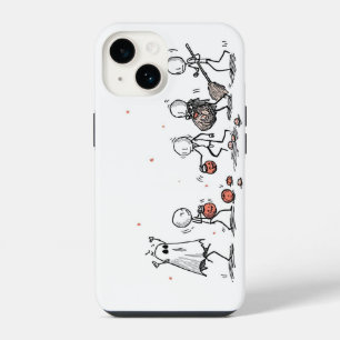Adorable Halloween Stick Figure Scene iPhone 14 Case