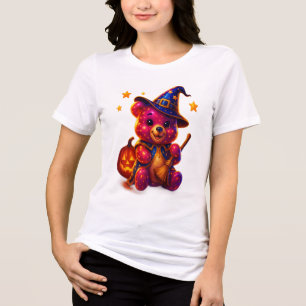 Adorable Halloween Teddy Witch Tri-Blend Shirt