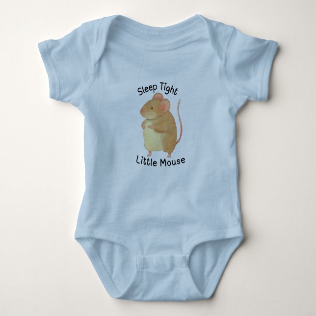 Adorable Hand-Painted Mouse Baby Bodysuit (Front)