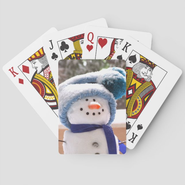 Adorable Handmade Snowman Playing Cards (Back)