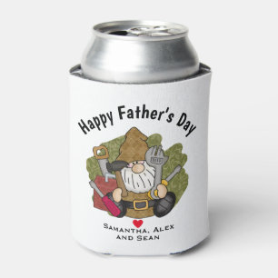 Adorable Handyman & Carpenter Garden Gnome Can Cooler