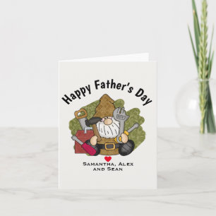 Adorable Handyman & Carpenter Garden Gnome Note Card
