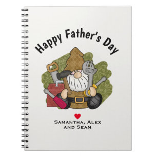 Adorable Handyman & Carpenter Garden Gnome Notebook