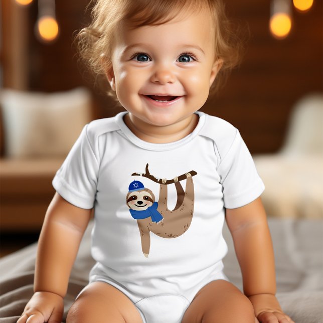 Adorable Hanukkah Sloth Baby Bodysuit (Creator Uploaded)