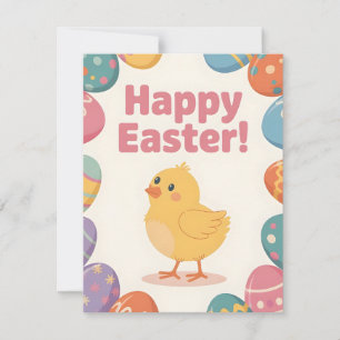 Adorable Happy Easter Chick Kids Card