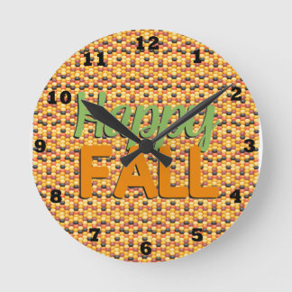 Adorable Happy Fall Wall Clock