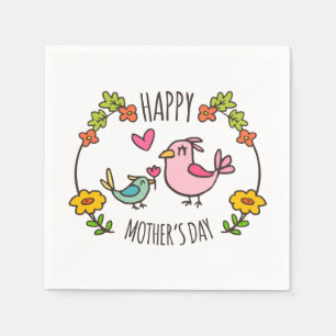Adorable Happy Mother's Day Napkin
