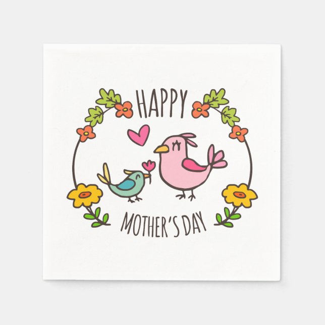 Adorable Happy Mother's Day | Napkin (Front)