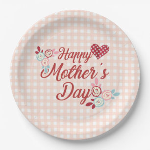 Adorable Happy Mother's Day Paper Plate