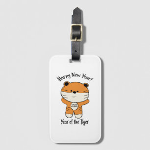 Adorable Happy New Year 2022 Year of the Tiger Luggage Tag