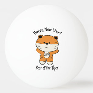Adorable Happy New Year 2022 Year of the Tiger Ping Pong Ball