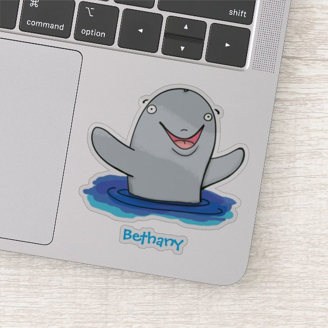 Adorable happy porpoise cartoon illustration (Detail)