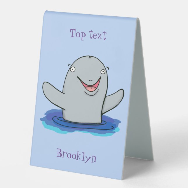 Adorable happy porpoise cartoon illustration (Front)