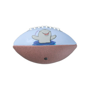 Adorable happy porpoise cartoon illustration football