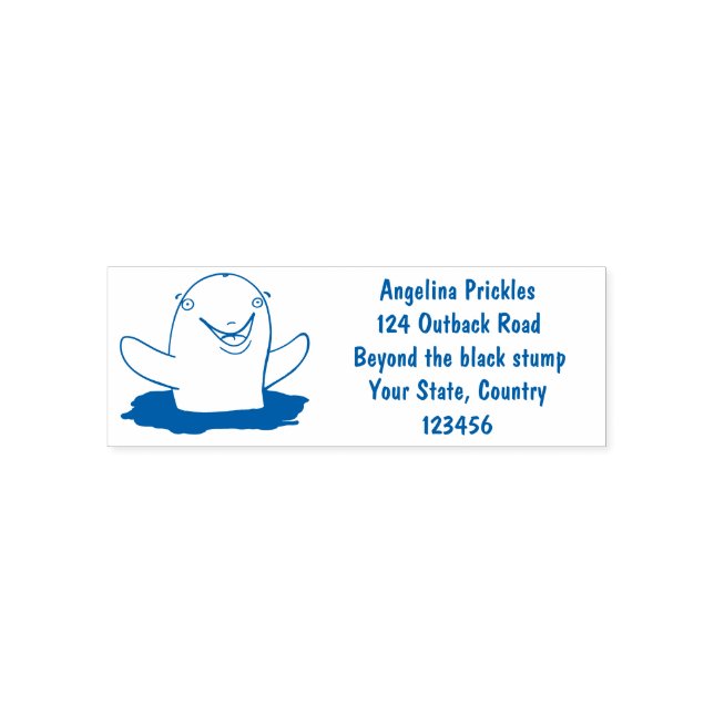 Adorable happy porpoise cartoon illustration self-inking stamp (Design)