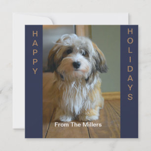 ADORABLE HAVANESE PERSONALIZED HAPPY HOLIDAY CARD