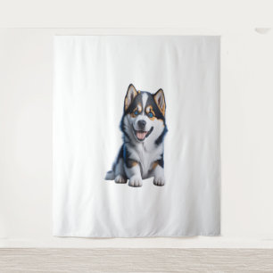 Adorable HD Alaskan Malamute Puppy Portrait - Embr Tapestry