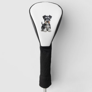 Adorable HD Miniature Schnauzer Puppy Portrait - E Golf Head Cover