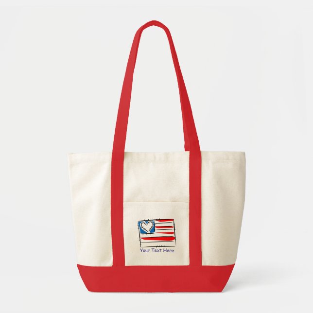 Adorable Heart Flag Totes - customisable (Front)