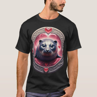 Adorable Heart-Seal Design T-Shirt