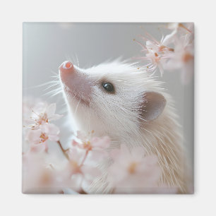 Adorable Hedgehog Among Spring Blossoms Magnet