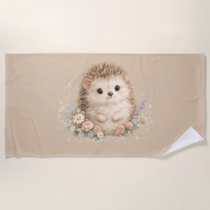 Adorable Hedgehog European Garden Beach Towel