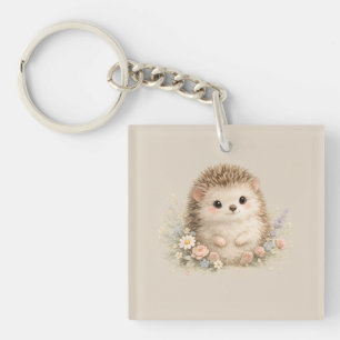 Adorable Hedgehog European Garden Key Ring