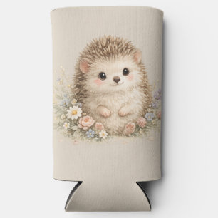 Adorable Hedgehog European Garden Seltzer Can Cooler
