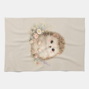 Adorable Hedgehog European Garden Tea Towel
