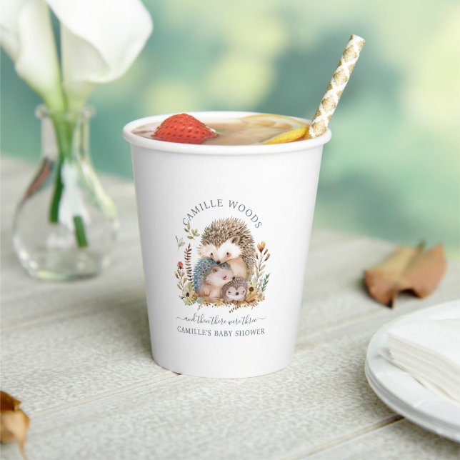 Adorable Hedgehog Family Baby Shower  Paper Cups (Insitu)