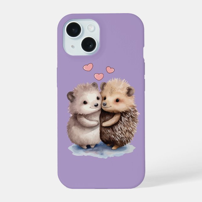 Adorable Hedgehog iPhone 15 Case (Back)