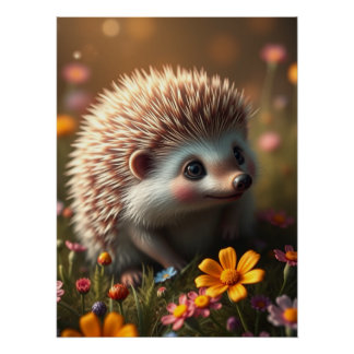 Adorable Hedgehog Poster