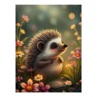 Adorable Hedgehog Poster