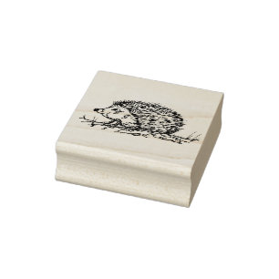 Adorable hedgehog rubber stamp