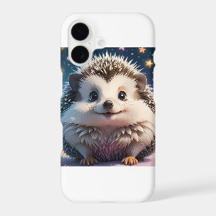 Adorable Hedgehog with stars and hearts